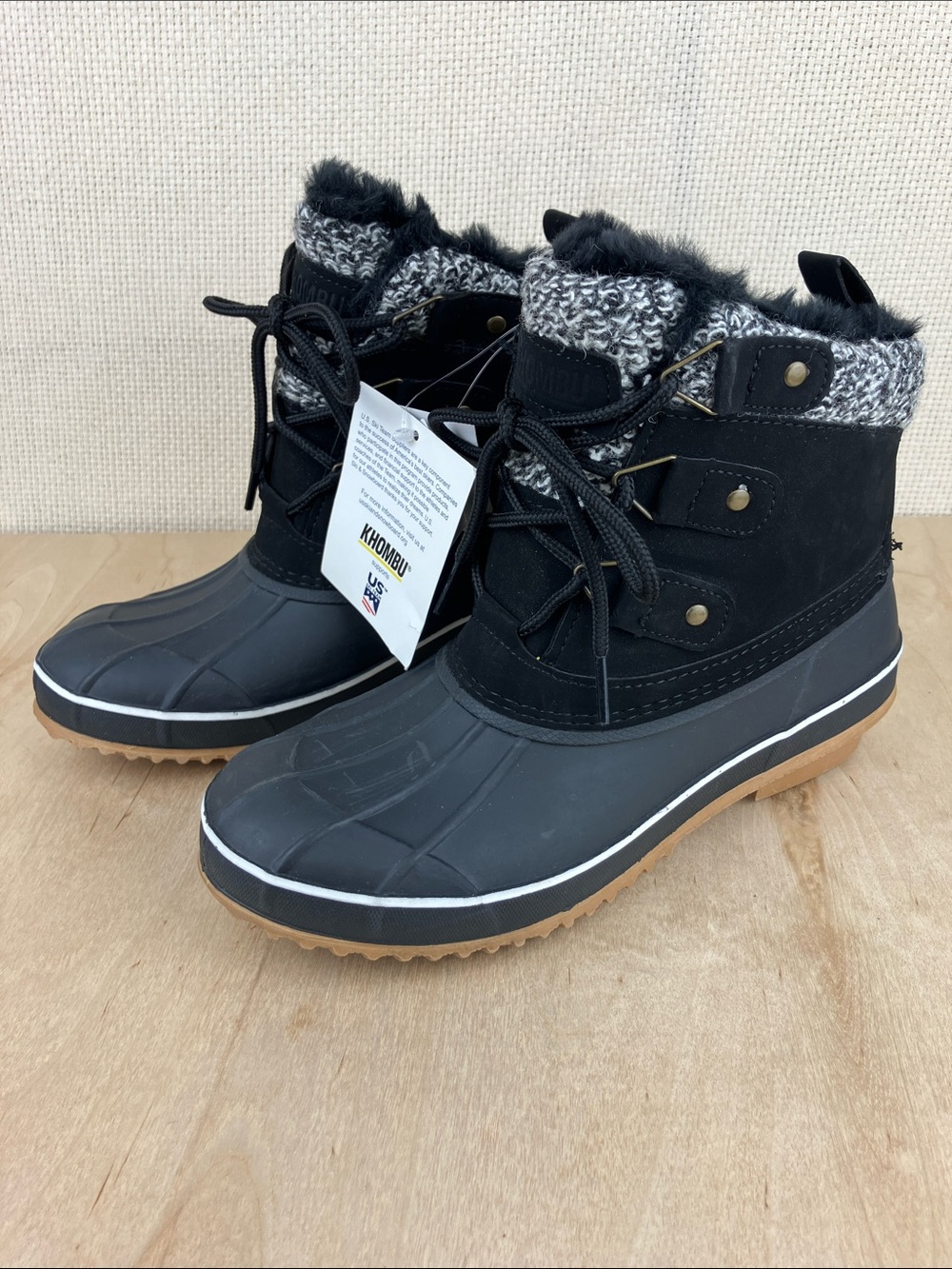 KHOMBU Keri Faux Fur Duck Boots NWT